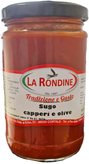 LA RONDINE SUGO CAPPERI E OLIVE 314g