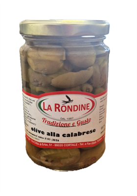 LA RONDINE OLIVE VERDI DENOCCIOLATE ALLA CALABRESE VASO 314g